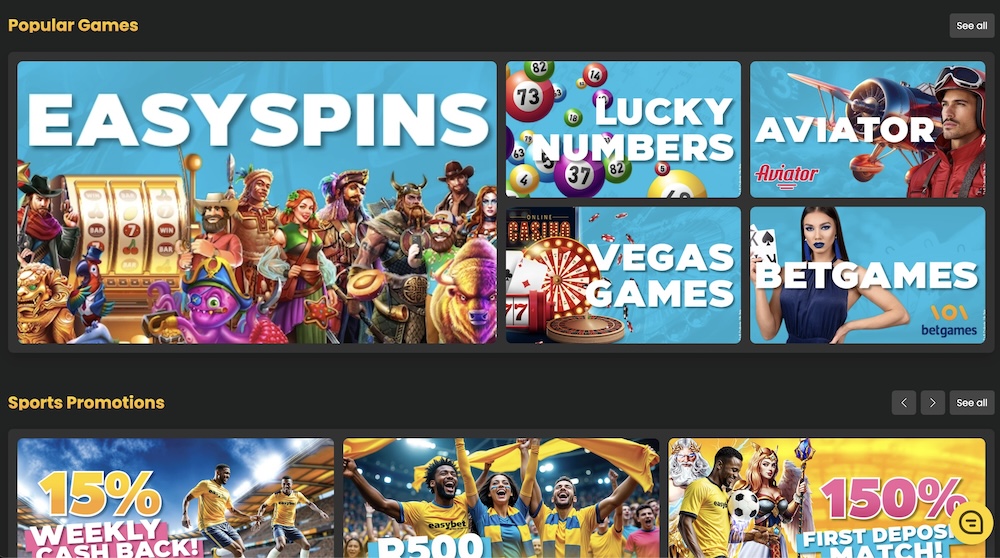 easybet main page